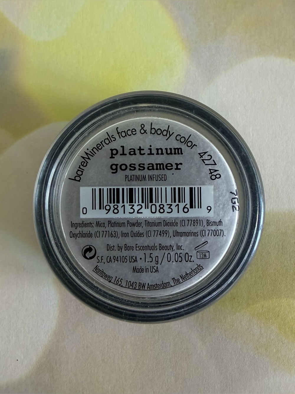bareMinerals Platinum Gossamer 1.5g - Shimmery Face & Body Powder
